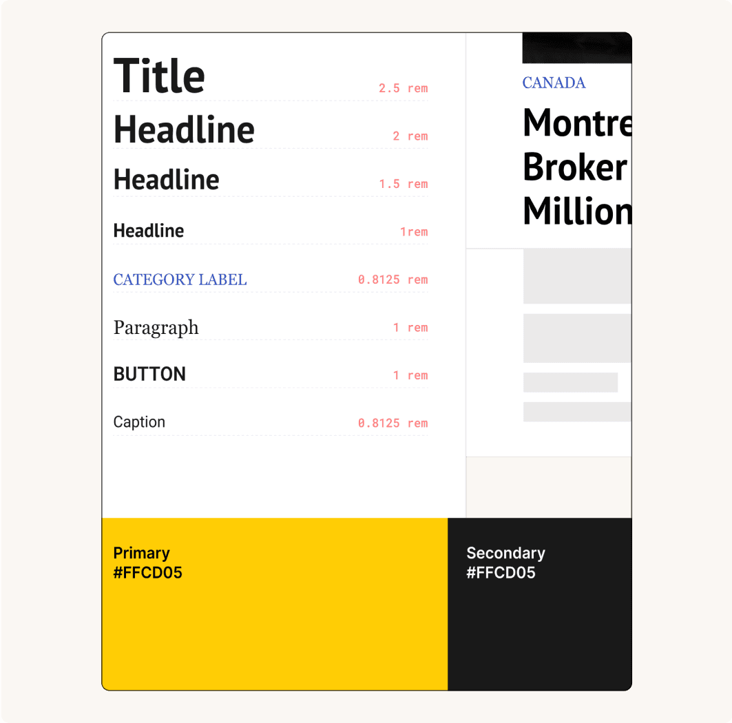 A sample from the design system